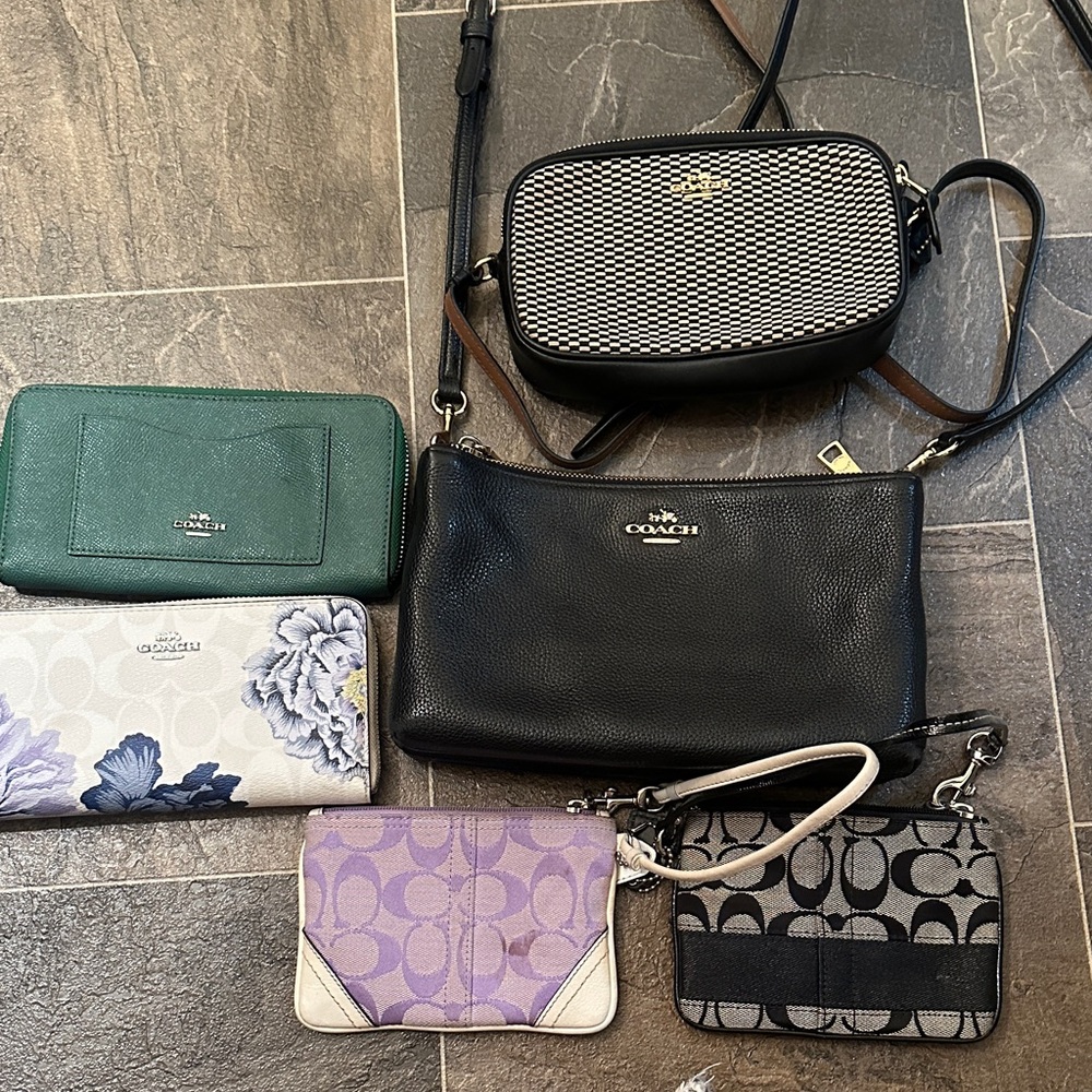 Coach Black, Green, and Purple Crossbody Bags